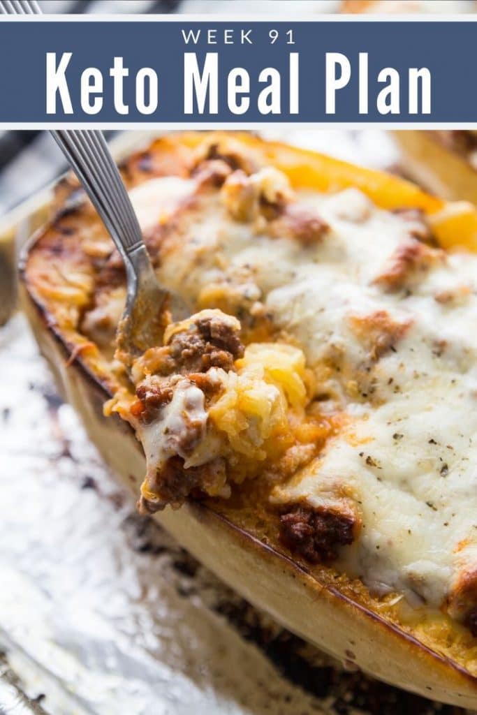 Keto Spaghetti Squash Lasagna with a fork 