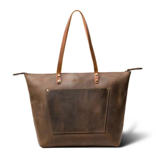 leather brown purse