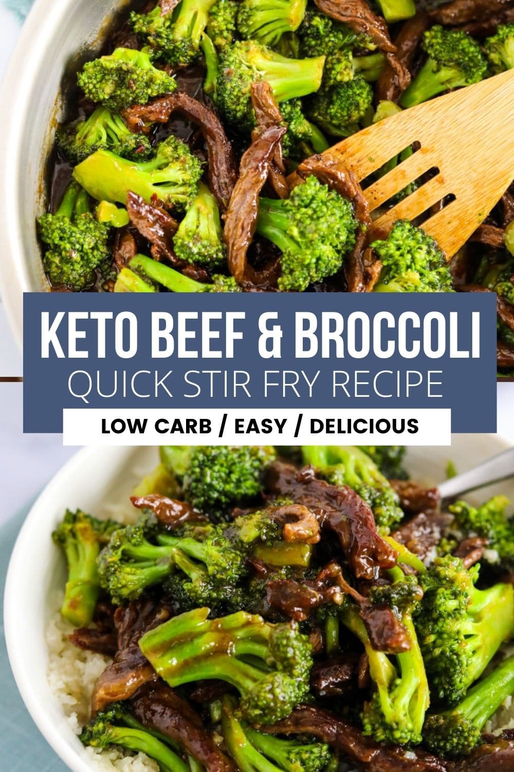 collage pics of keto beef and broccoli recipe