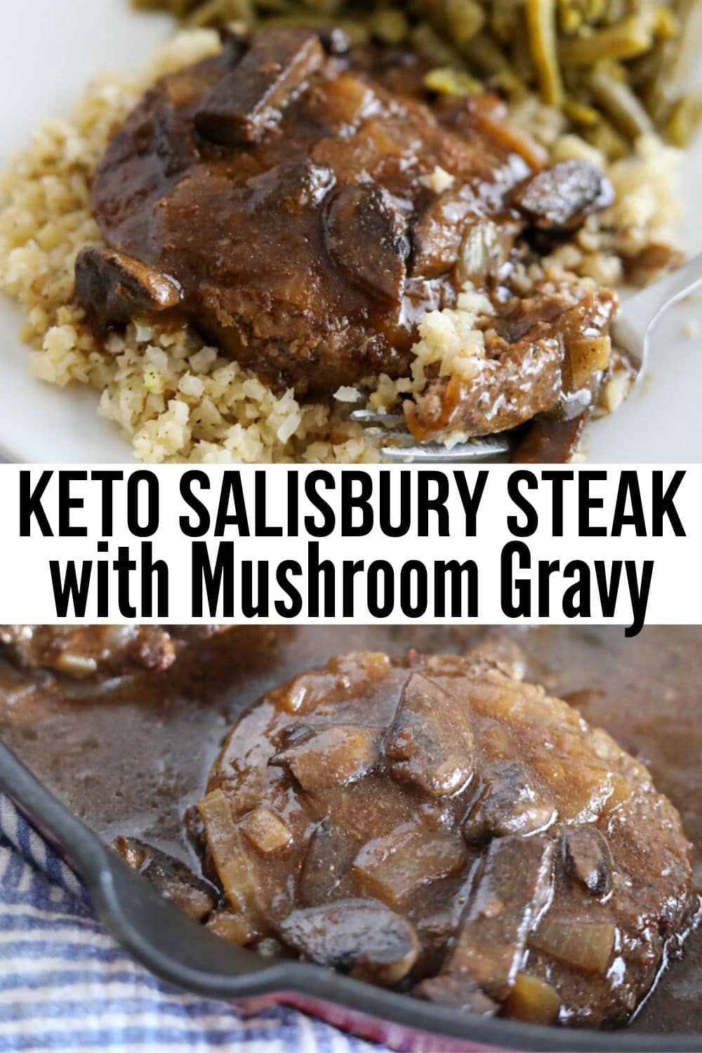 salisbury steak patties in a thick brown mushroom sauce