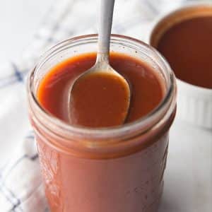 sugar free bbq sauce in a mason jar