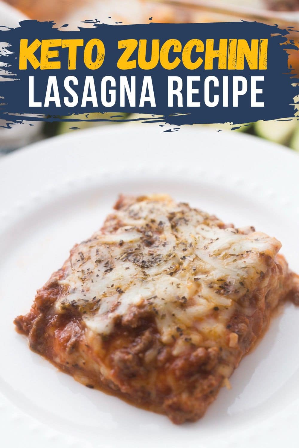 hero image of lasagna plated on a white small plate