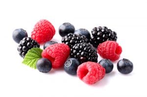 mixed berries on a white background