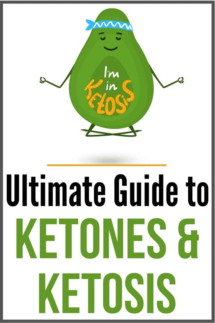 Graphic with an avocado cartoon that says "ketosis"