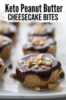 Keto Peanut Butter Cheesecake Bites (with Chocolate Sauce) - Kasey Trenum