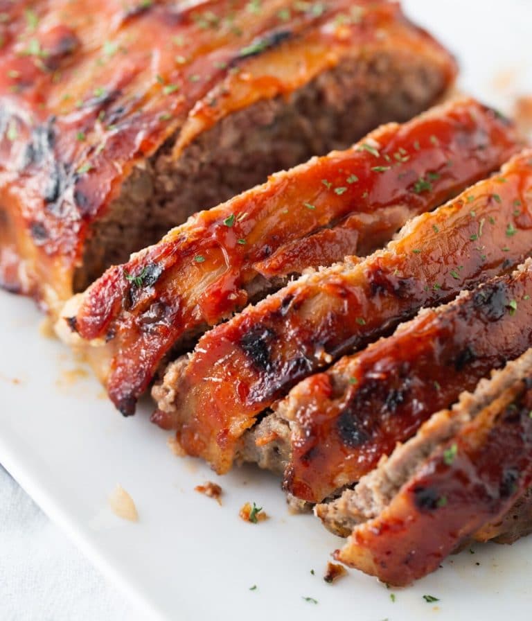 Keto Bacon Wrapped Meatloaf (with a Tangy Glaze)