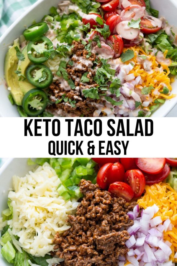 Keto Taco Salad (with Creamy Dressing) - Kasey Trenum
