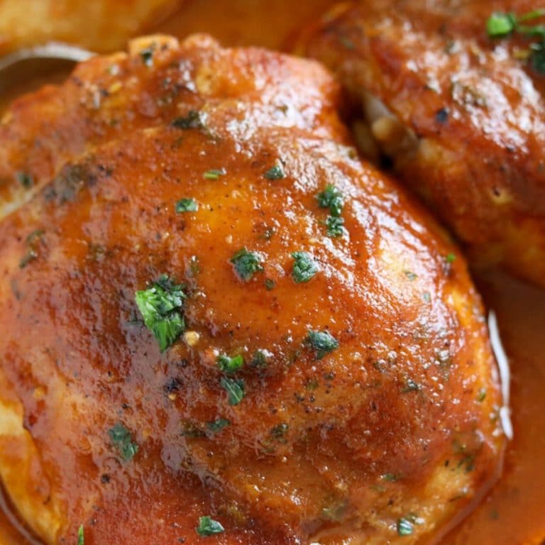 Keto Baked Chicken Thighs (w/ BBQ Sauce)