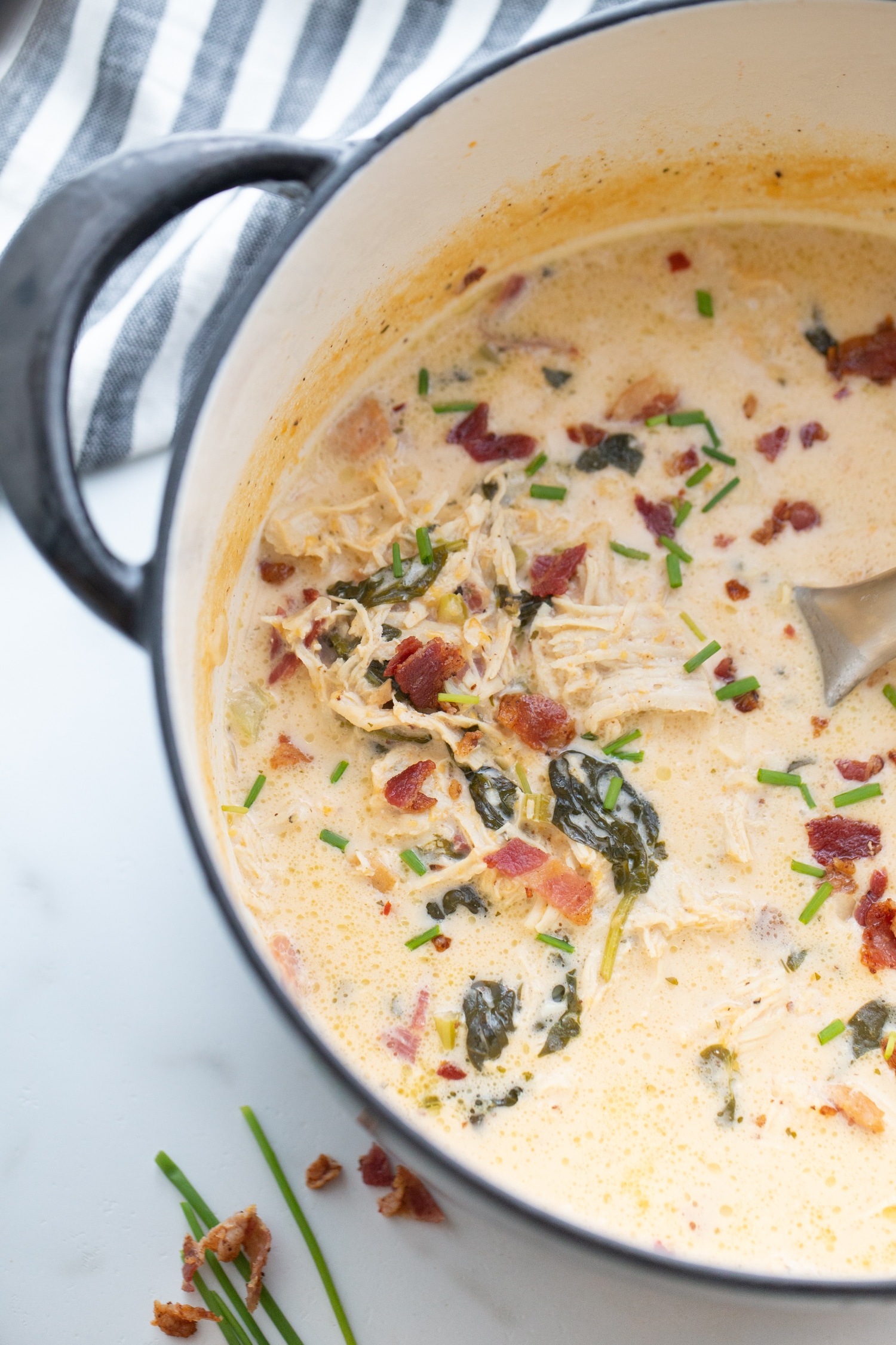 Keto Crack Chicken Bacon Soup (w/ Ranch Dressing) - Kasey Trenum