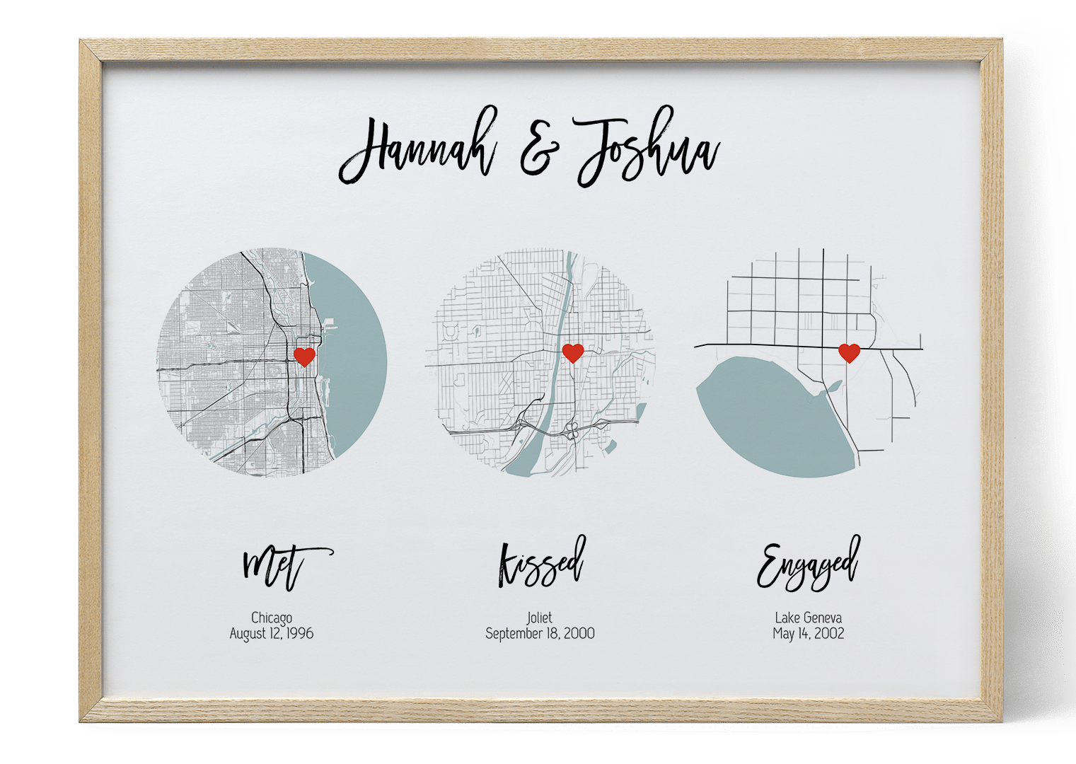 Positive Prints Met Engaged Married Map