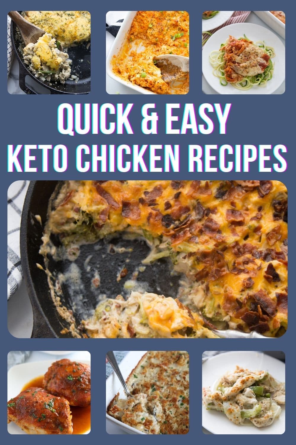 keto chicken recipes collage image