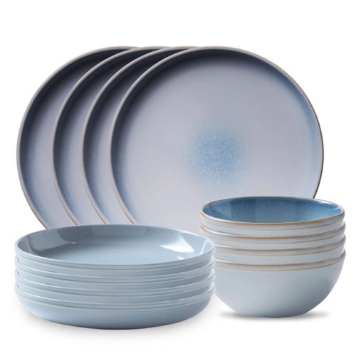 corelle Nordic Blue 12 piece stoneware dishes 