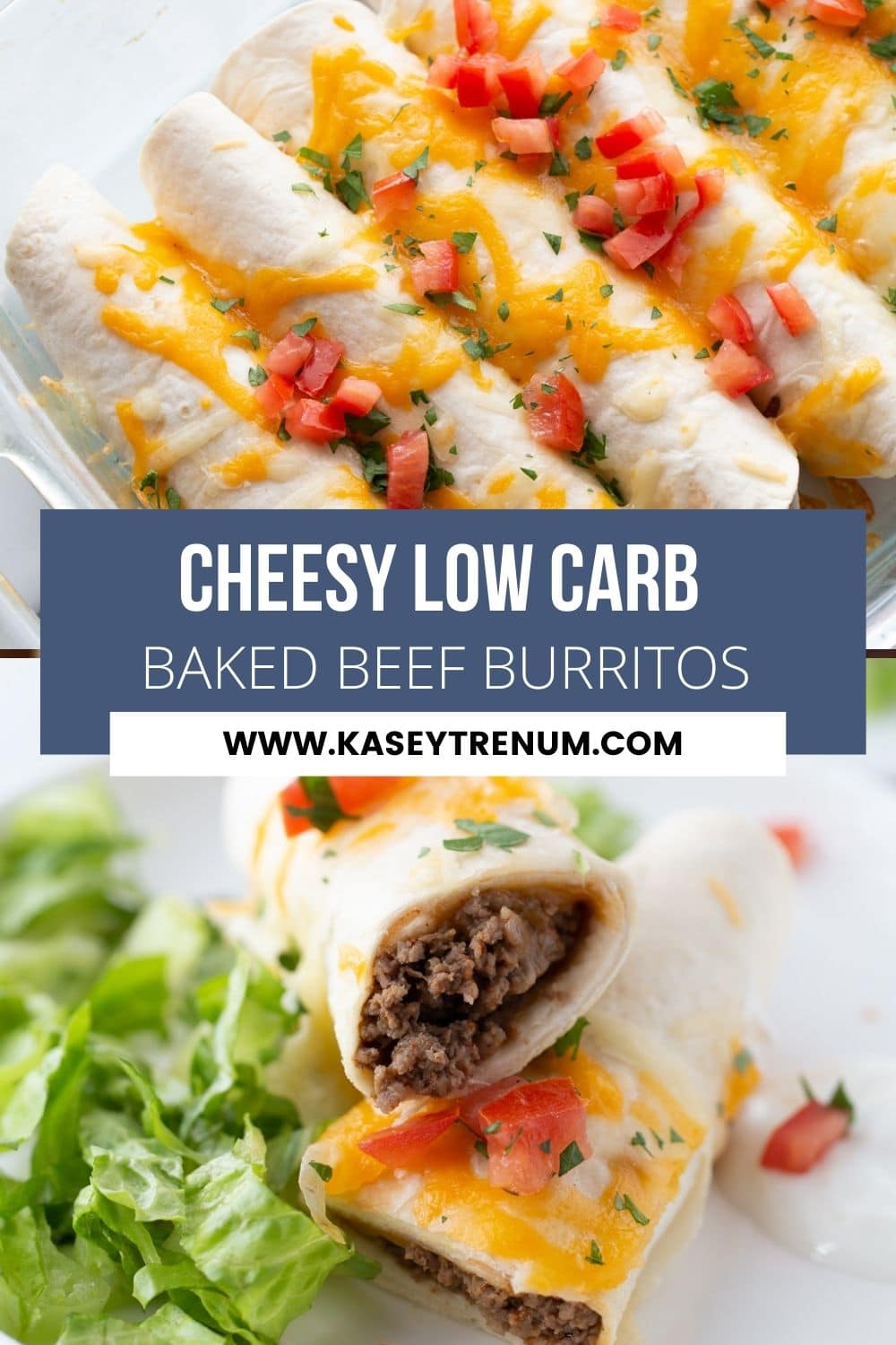 low carb burritos in a collage image
