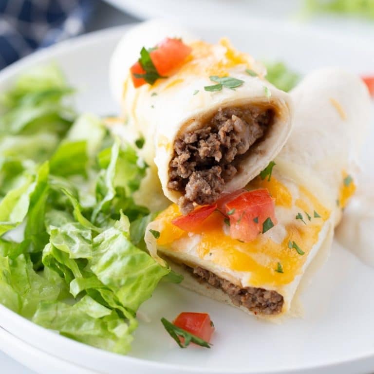 Cheesy Low Carb Burritos with Ground Beef