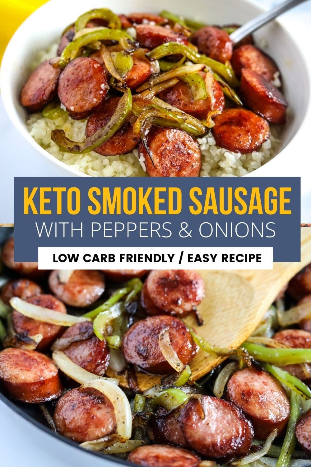 keto smoked sausage collage