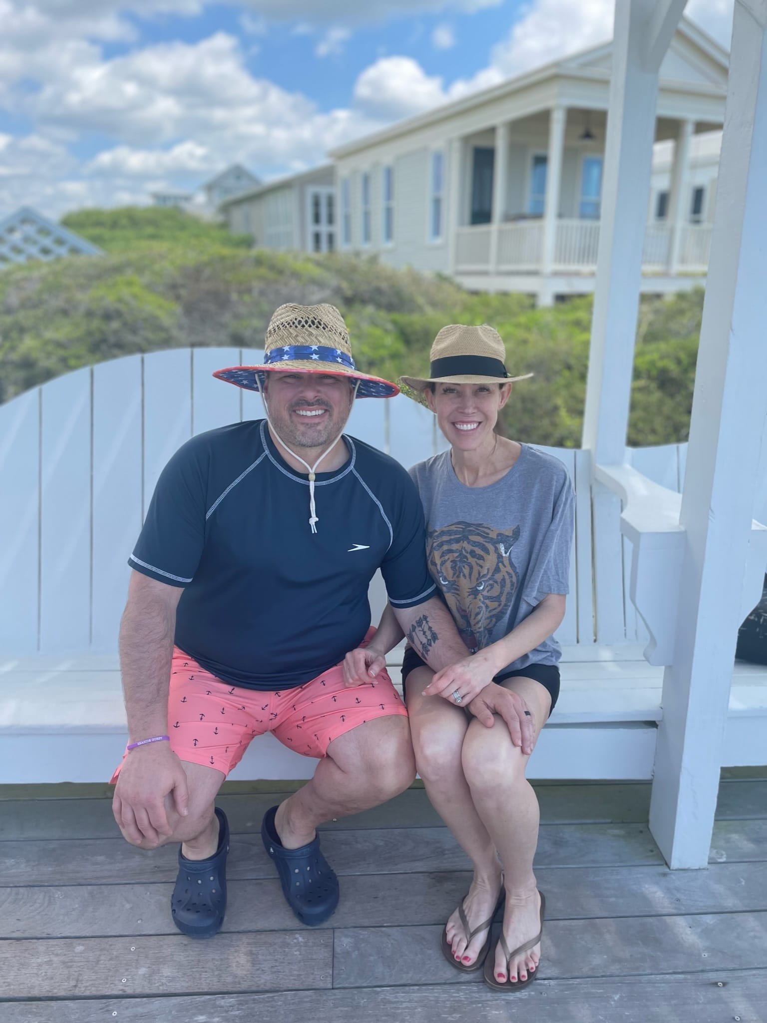 picture of husband and wife on a bench