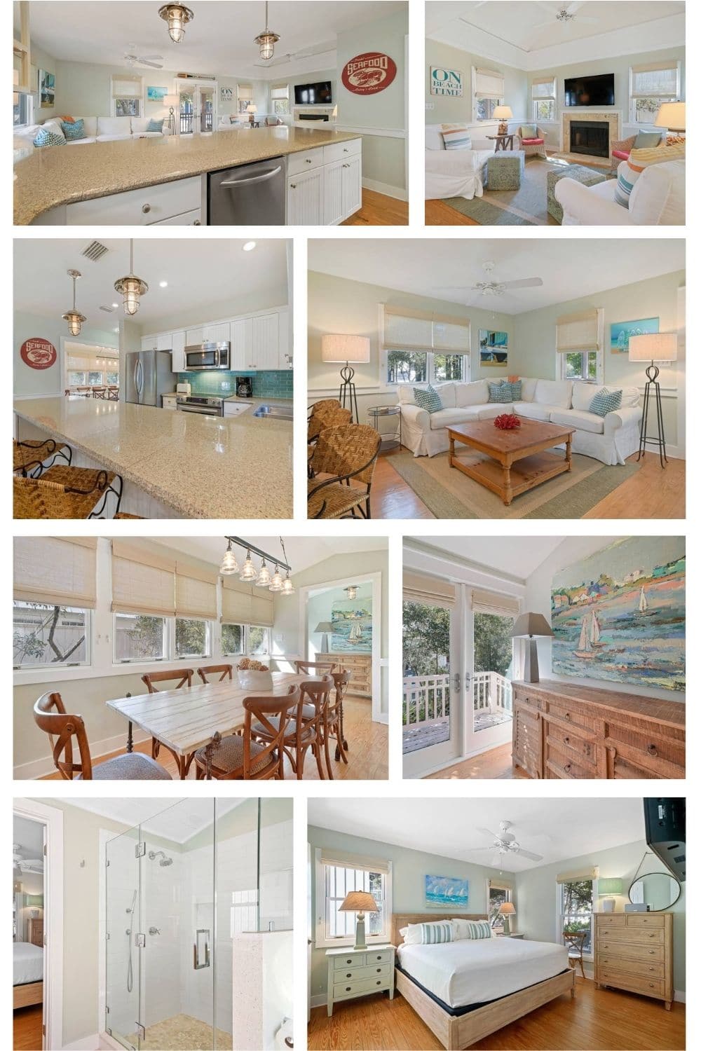 collage of picture of the cottage in seaside