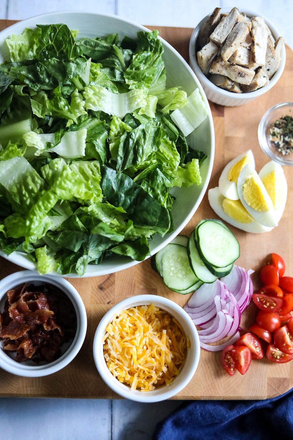ingredients for healthy cobb salad