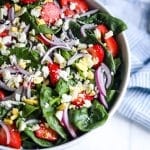 featured image of low carb spinach salad