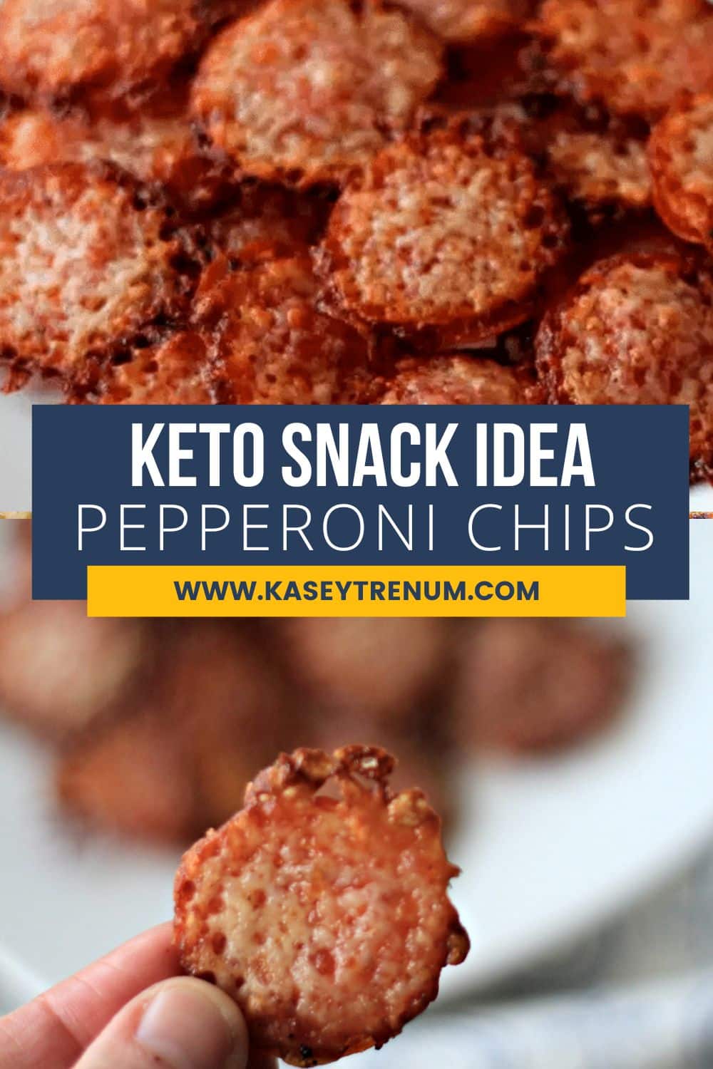 keto pepperoni chips collage