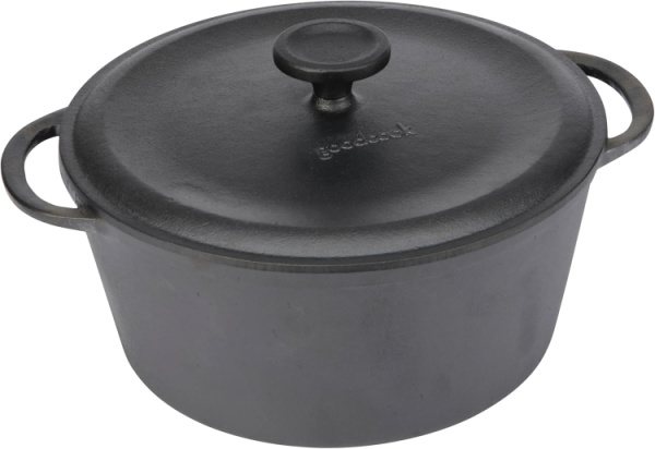 GoodCook Pre-Seasoned Cast Iron Dutch Oven, 5 Quart