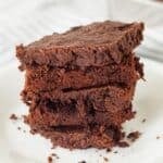 image of finished fudgy keto brownie recipe, but and served