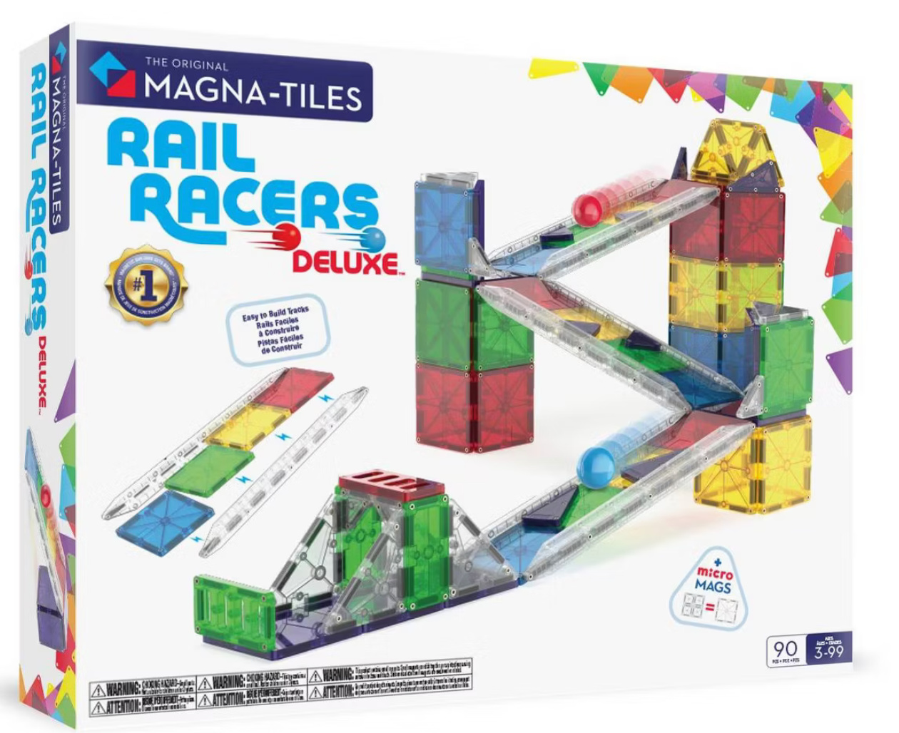MAGNA-TILES® Rail Racers 90-Piece Set stock image