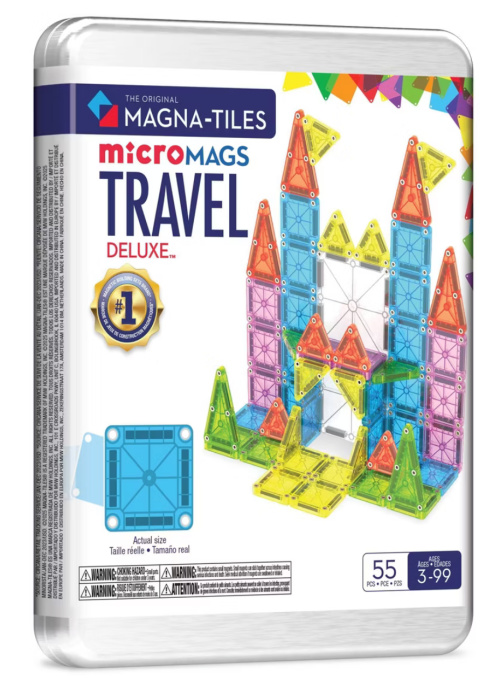 MAGNA-TILES Travel Set 55 Magnetic Building Set: Educational Math Focus, Creative Engineering, Fine Motor Skills stock image