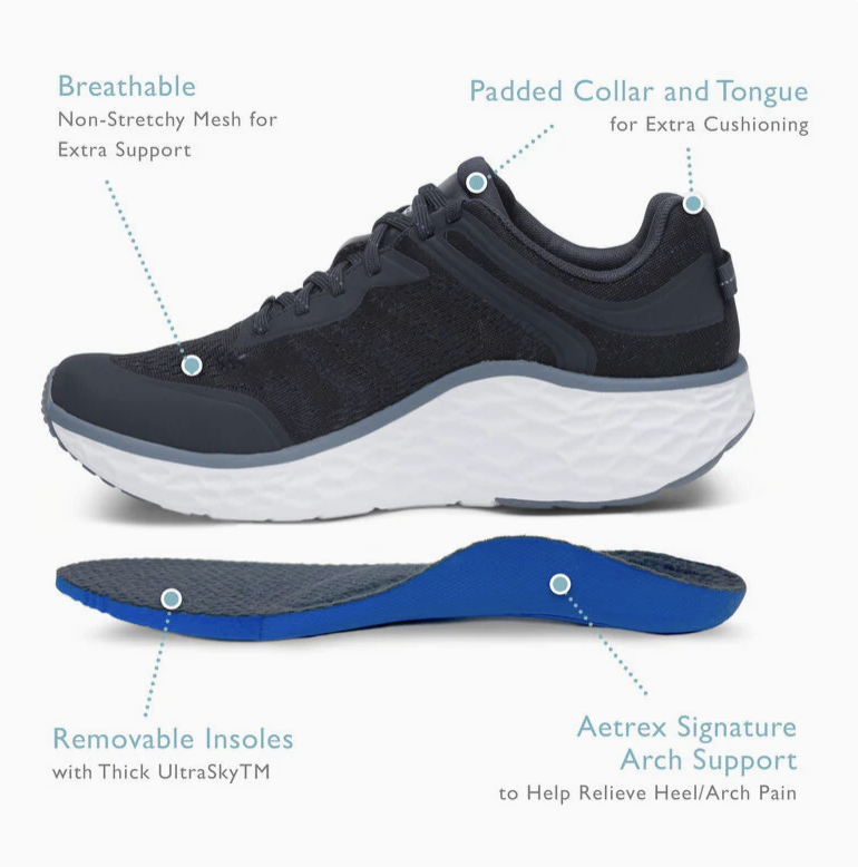 Aetrex Chase Arch Support Sneaker Black