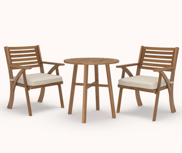 Mosaic 3-Piece Acacia Luncheon Set stock image 