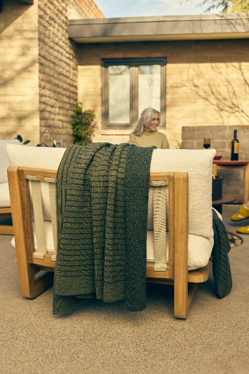 neighbor sunbrella throw blanket stock image